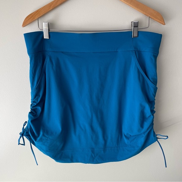 Columbia Anytime Casual Skort Athletic Outdoors Skirt Ruched Blue Size Large - Picture 2 of 8